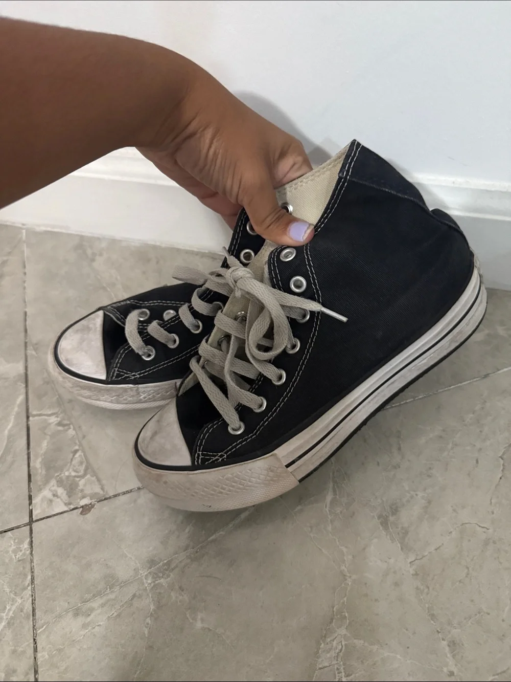 Converse Kids Black High-Top Sneakers with White Accents